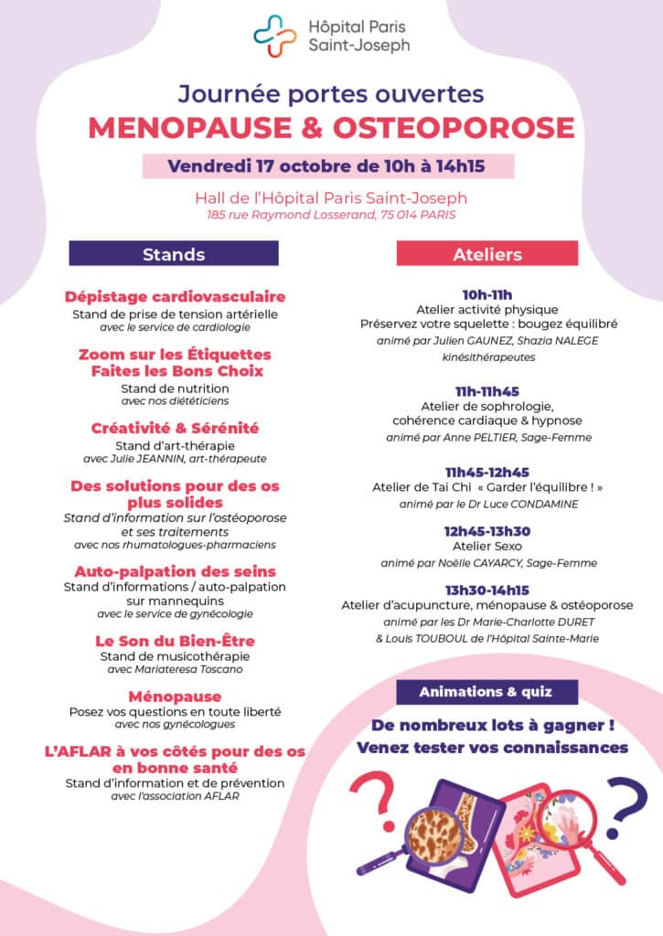 programme journee osteoporose 2025 - Journée Porte Ouvertes - Ménopause & Ostéoporose