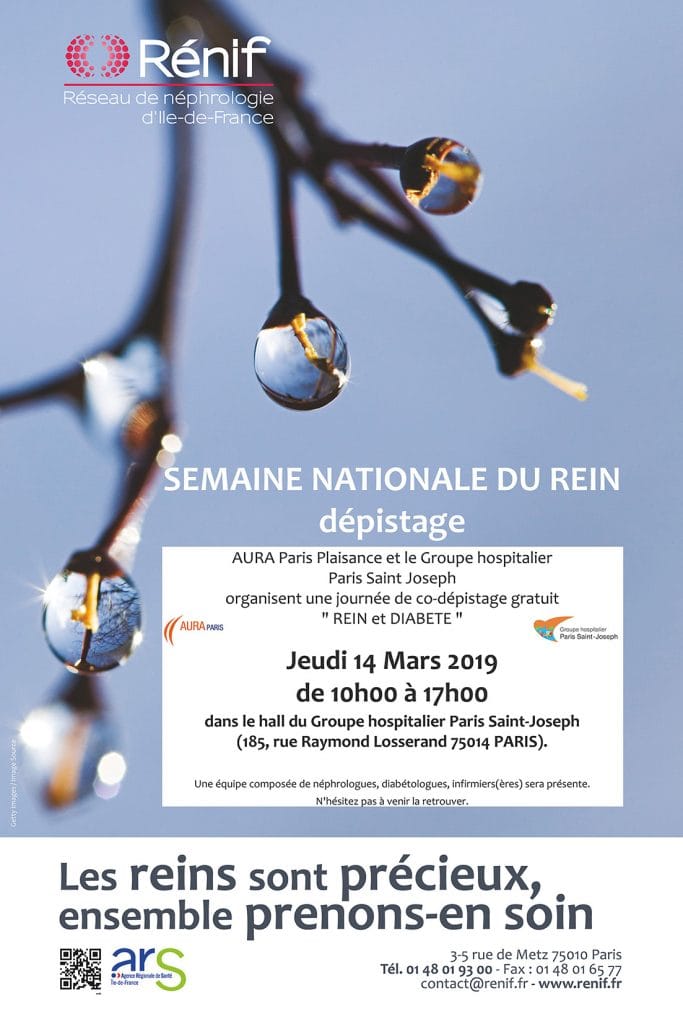 affiche depistage rein 2019 - Journée de co-dépistage rein et diabète