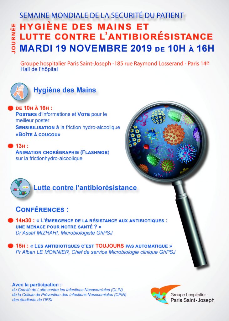 affiche securite du patient 19nov2019 1 - Hygiène des mains et lutte contre l'antibiorésistance