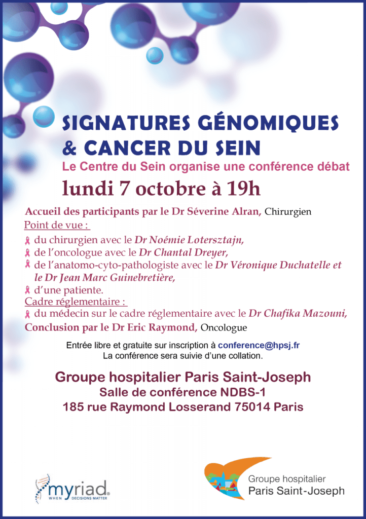 thumbnail conf7oct19signaturesgenomiques - Conférence : Signatures génomiques & cancer du sein