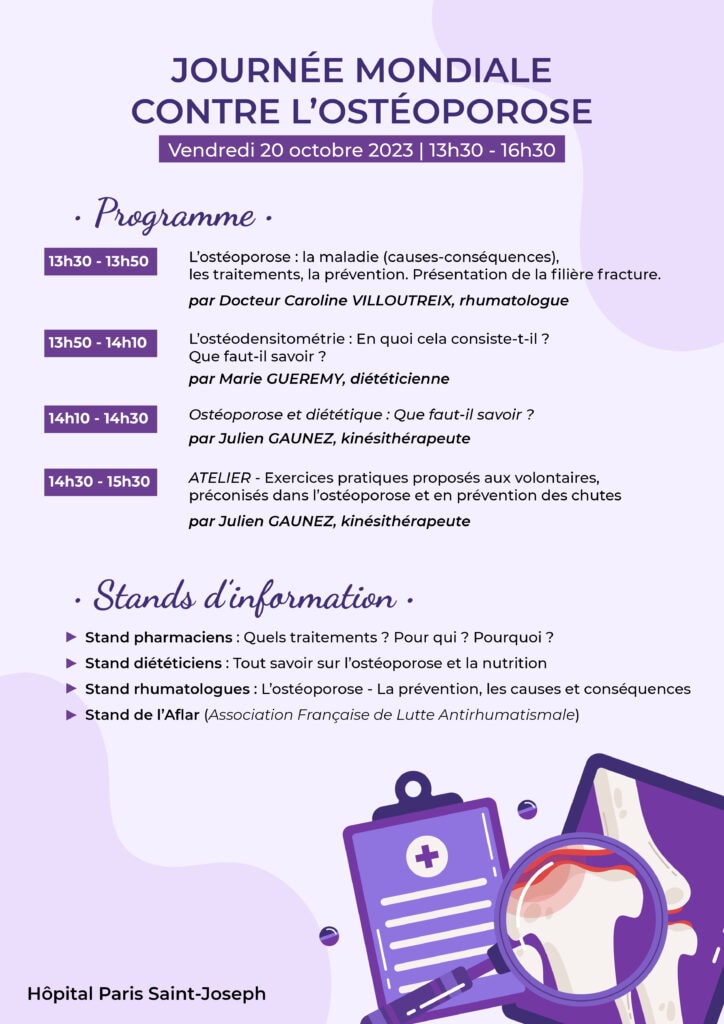 programme journee osteoporose 2023 - Journée mondiale contre l'ostéoporose